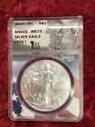 2021 W S$1 ANACS MS70 SILVER AMERICAN EAGLE COIN TYPE I - KEY DATE