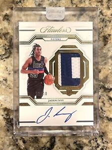 New Listing2022-23 Panini Flawless Jaden Ivey RC Rookie Patch Auto RPA Gold 3/10