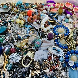 New Listing7  LBS SCRAP Broken Junk Jewelry Lot Craft Harvest Repurpose salvage VTG-Now N