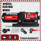 X-BULL 3000lb Electric Winch Synthetic Rope Trailer Towing Off-Road  ATV UTV 4WD