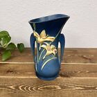 Roseville Zephyr Lily Blue Pottery Flower Vase 139 -9