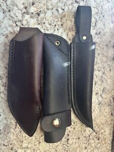 Fixed Blade Fillet Knife Sheath Mixed Lot #6  Set of 3 Leather Sheaths