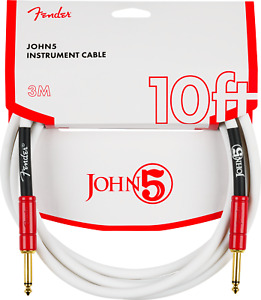 Fender John 5 Instrument Cable - White and Red - 10'