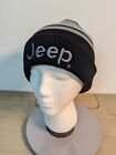 Jeep Adult Beanie Black Gray Striped Wrangler Cherokee Wagoneer Embroidered