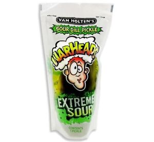 6X Pouches Van Holten’s WARHEADS Extreme Sour Jumbo Dill Pickle In-A-Pouch