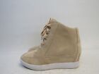 Sorel Womens Size 9.5 Beige Suede Laces Hidden Wedge Ankle Fashion Boots Bootie
