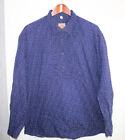 Wah Maker Shirt Men XL Western Pleat Bib Purple Pattern Band Collar USA Made Vtg