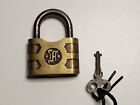 Vintage E.T. Fraim lock Co.  TA Brass Lock Padlock With Key
