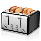 New ListingToaster 4 Slice Toaster Keenstone Stainless Steel Retro Toasters, Bagel, Defrost