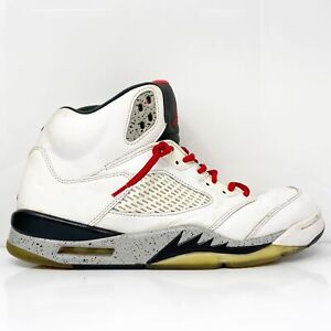 Nike Mens Air Jordan 5 136027-104 White Basketball Shoes Sneakers Size 11.5