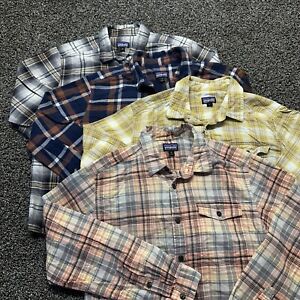 Lot Of 4 Patagonia Men's Flannel Shirt Size Medium M Organic Cotton Plaid