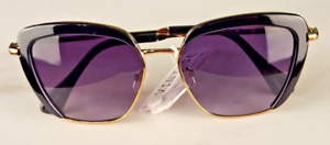 SUNGLASSES - Retro Vintage Black Frame  & Ears Lavender Lenses Women/Men Sport