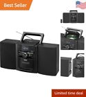 Portable Wireless Stereo Music System with Bluetooth, CD, Cassette, and Radio