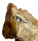 Vintage Ring Sterling Silver Blue Topaz And Clear Crystal Size 5 +/- Marked 925