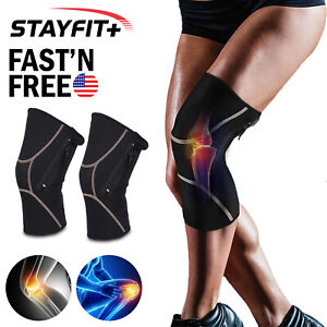 Zipper Knee Brace Sleeve Compression Fitness Weight Lifting Support Pain Relief