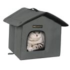 Cat House for Outdoor Cats, Weatherproof and Insulated waterproof house-S grey