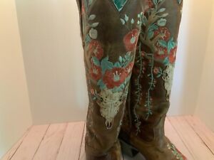Corral Womens Deer Skull Western Boots size 10  with Box Heel