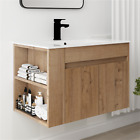 30 Inch Bathroom Vanity Base Wall Mounted With Open Shelf without Sink Top