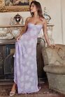 HOUSE OF CB 'Seren' Orchid Floral Lace Back Maxi Dress XS 6 / 8  1832