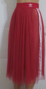 ONE DAY SALE - adidas Sheer Midi Skirt Red / White XS