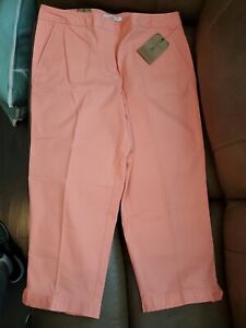 Talbots Womens Relaxed Chino Sz 12 Khaki Above Ankle Length NWT Stretch Comfort