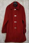 London Fog Red Women's Size L Silver Buckle Closure Trench Coat Removable Hood