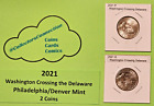 2021 PD 2 coin set Washington Crossing the Delaware Quarter - BU