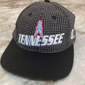 Vintage Tennessee Oilers Logo Athletic Proline Grid Black 90s Hat Strapback Cap