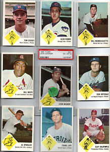 (9) Nice 1963 Fleer Baseball. #21 Leon Wagner PSA6. Don Drysdale.EX/NM