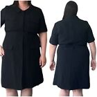 NWT Lafayette 148 100% Virgin Wool Crepe Belted Short Sleeve Shirt Dress sz 16W