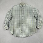 Abercrombie Fitch Flannel Shirt Mens 2XL Green Plaid Button Up Long Sleeve