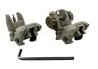 OD GREEN Polymer Flip-up Back-down Front And Rear Sight Picatinny/Weaver Rail