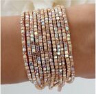 Stretch Bracelet With Iridescent Crystals Made with Swarovski  NEW In Pouch