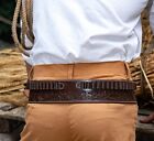 Wild West Hip tooled Belt Holster Old Western Cowboy Leather Belt, Leather Belt