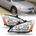Pair Headlights HeadLamps Fit For 2003-2007 Honda Accord Amber Corner LH+RH (For: 2007 Honda Accord)