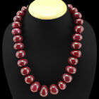 BRILLIANT ELEGANT 1118.00 CTS NATURAL ENHANCED RUBY ROUND BEADS NECKLACE - (DG)