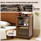 Black Record Player Stand with Vinyl Storage 3Tier ,Record Player Table 180LPS