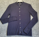 Brooks Brothers Women's Cardigan Sweater Navy Size XS Button Up 100% Merino Wool