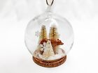 Brown Bear in Snowflake SNOW GLOBE Dome Christmas Tree Ornament - FREE SHIPPING