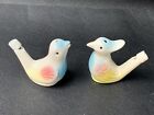Vintage Ceramic Porcelain Mini Water Bird Whistle Song Bird 2” Lot Of Two