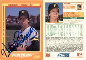 New ListingVicente Palacios Signed 1988 Score #643 Card Pittsburgh Pirates Auto AU