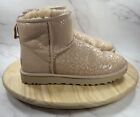 Ugg Classic Mini Women’s Size 9 Pink Metallic Snow Leopard Ankle Boots 1113494