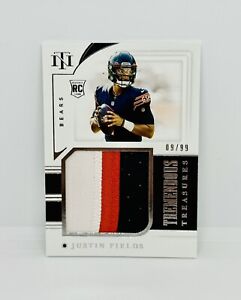 2021 National Treasures JUSTIN FIELDS Rookie Tremendous Patch Silver /99 Bears