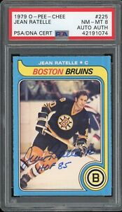 New Listing1979 OPC HOCKEY JEAN RATELLE #225 PSA/DNA 8 NM-MT SIGNED BEAUTIFUL! HOF INSCR