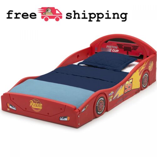 Toddler Bed Boys Disney Pixar Cars Lightning McQueen Plastic  Race Car Kid Child