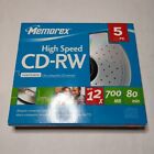 CD High Speed Memorex Pack With 4 CD-RW & 1 CD-R Discs 12X/700 MB/80min Blank