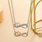 1pc Infinity Necklace Love Heart Rhinestones Wife Girlfriend Mom Daughter Gift