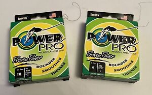 Lot of 2 Power Pro Braided Fishing Line 10lb 150yd Moss Green 10 pound