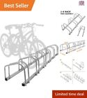 Bike Floor Parking Rack - Adjustable Organizer Stand - Garage Storage - Silver
