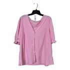 Women’s Short Sleeved Pink Blouse Size 4XL Shein plus size